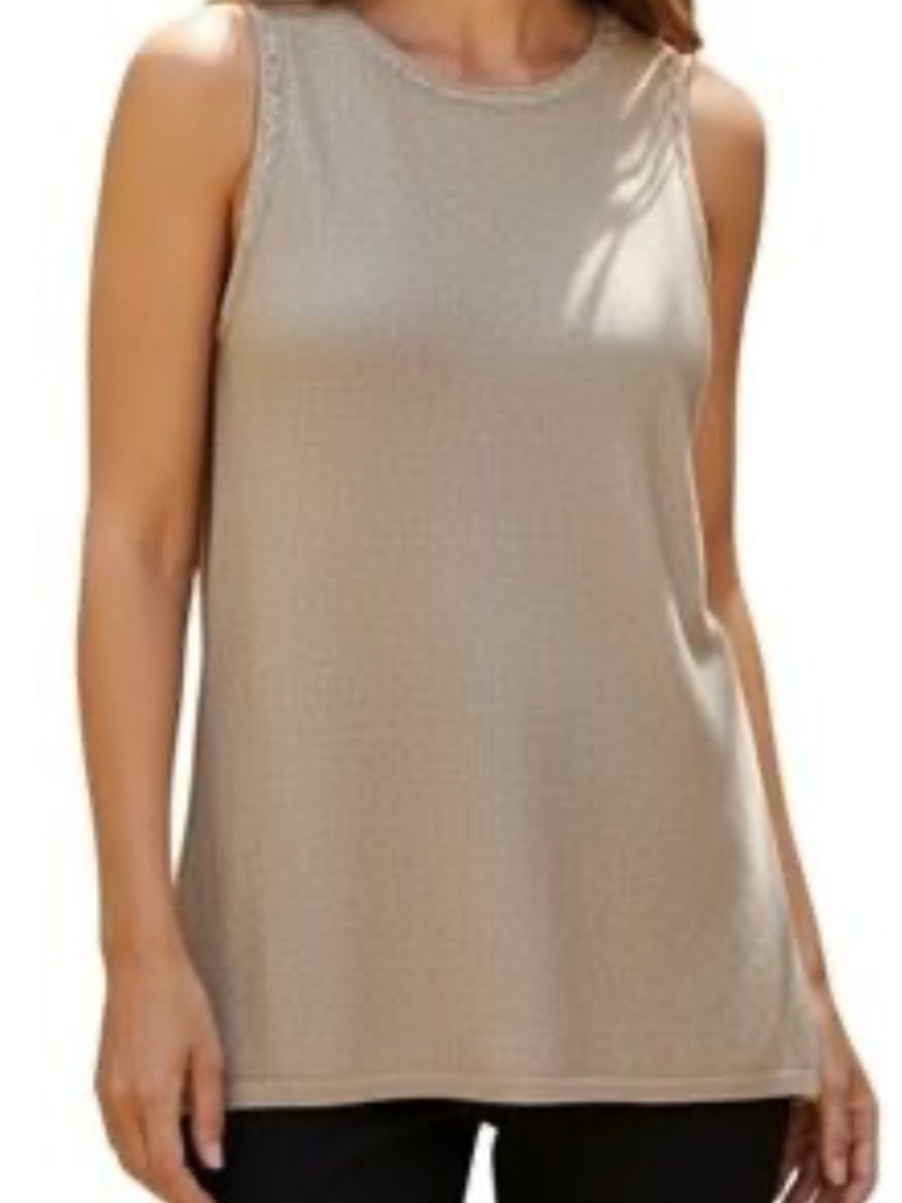 White House Black Market Sleeveless Knit Top Small Beach Boho